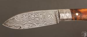   Couteau  " Bombé " custom de Jérôme Bellon - Pistachier et damas