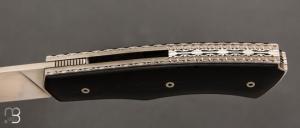   Couteau " Brimbelle " Liner-Lock flipper par Louis Contat - Ébène et 14c28N