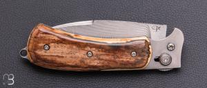  Couteau "Buffalo" par Éric Parmentier - Ivoire de mammouth et Suminagashi SGPS