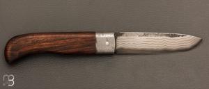  Couteau " Le Bugiste " par Frédéric Maschio - Noyer et lame damas japonais