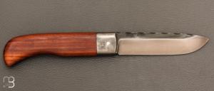  Couteau " Le Bugiste " prunier par Frédéric Maschio - Lame guillochée
