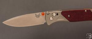 Couteau " Bugout® Grey/Redstone aluminium & Richlite " 535_09 par BENCHMADE