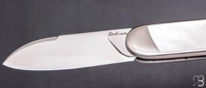   Couteau "Bull'ix" custom de Florent Dall'ava - L'atelier Dall'ava - Nacre blanche et lame en RWL34