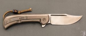  Couteau " Bullet  " pliant de Gudy van Poppel - Ivoire de mammouth et Böhler N690