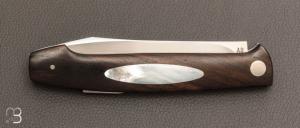   Couteau " Burpee XL" lock back custom par Frédéric Collin - Grenadille et lame en RWL34