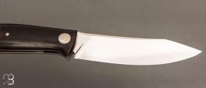    Couteau " Burpee " lock back custom par Frédéric Collin - Bois de fer et lame en RWL34