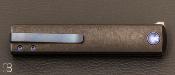 Couteau " CHNOPS " de poche Fox - Titanium stonewashed et lame damas - FX.543DBL