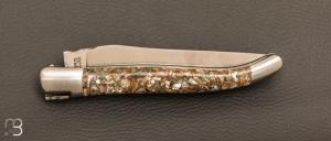 Couteau Laguiole Aubrac "Coquille d'ormeaux” stabilisée