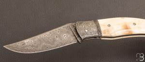   Couteau  "  Corniaud " custom de Jérôme Bellon - Phacochère et damas