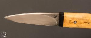 Couteau Droit Buis et lame acier C130 par Jean Paul Sire