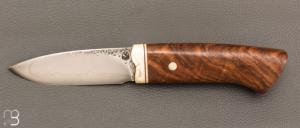    Couteau Droit de Jean Paul Sire - Noyer et lame forgée acier C130