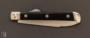 Couteau " Duc  " custom par Mathieu Herrero - Ebène et argent