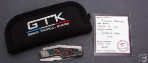  Couteau " Elementak Framelock " de GTKnives - Thomas Gony - Shipwreck carbon inlays et RWL34