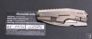   Couteau " Elementak " par CKF Knives et Thomas Gony GTKnives - Titane  et M398