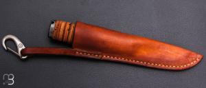   Couteau " F " droit de Frédéric Maschio - écorces de bouleau