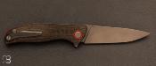 Couteau " F3 Flipper " Green Canvas Micarta et Elmax par Shirogorov