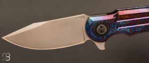   Couteau " FEROX " pliant de Gudy van Poppel - Timascus et N690