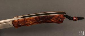 Couteau " Fallout " de collection par Olivier Ouertal - Loupe de palissandre