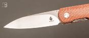 Couteau " Feist XL Natural Micarta " de Kizer design JUSTIN LUNDQUIST - CPM4V et Micarta