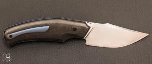 Couteau " Flipper custom " pliant par David Lespect - Fibre de carbone et lame RWL-34