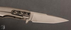   Couteau " Frame lock " custom par Samuel Jugieau - Titane/Carbone et lame en RWL34