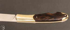    Couteau " Genèse  " custom par Frédéric Collin - Noyer et lame en RWL34