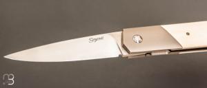    Couteau " Gentleman " custom de Stéphane Sagric - Ivoire de Mammouth et RWL-34