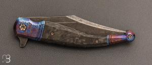   Couteau " Gitano Custom " pliant de Gudy van Poppel - Fibre de carbone et Böhler N690