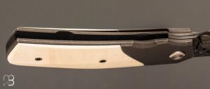 Couteau " custom " par Guy Poggetti - Ivoire de mammouth et lame damas