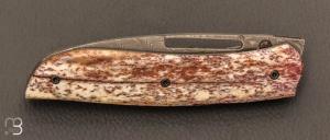  Couteau " Gyr " front flipper custom par Tim Bernard - Oosik et damas by Futuron forge