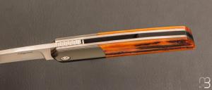 Couteau " Intermezzo " custom de Stéphane Sagric - Os cerfé et Zirconium