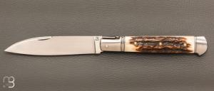   Couteau " Issoire " custom de Jérôme Bellon - Bois de cerf et RWL34