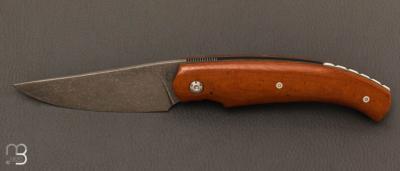 Couteau  "  K-Libre " custom de Michel Grini - Micarta vintage et lame en RWL34