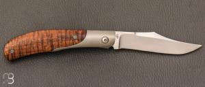  Couteau  "  KaLevEs " liner lock artisanal de Stéphane Espi - Koa et RWL-34