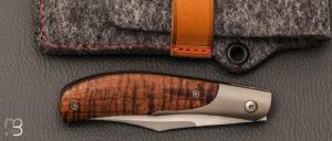  Couteau  "  KaLevEs " liner lock artisanal de Stéphane Espi - Koa et RWL-34