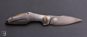   Couteau " Krait Snake WE24084-3 " WE KNIFE - Polished Gray Titanium et M390