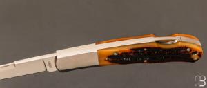   Couteau  "  Kronos " os cerfé et VG10 par MOKI - MK433ANZ
