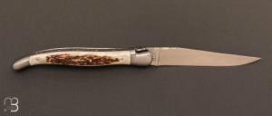  Couteau Laguiole Aubrac 13CM Bois de cerf et lame en acier inoxydable