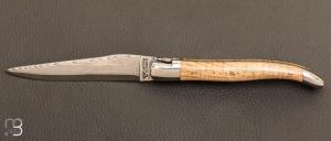 Couteau Laguiole en Aubrac Erable ondé doubles platines lame VG10 Suminagashi