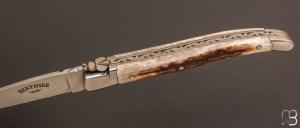 Couteau " Laguiole Berthier " bois de cerf 13 cm lame en acier XC75