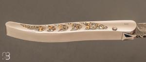  Couteau " Laguiole " par Charlie Bennica - Lame damas de David Brénière et inlays mokumé-gané 