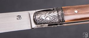    Couteau " Laguiole Droit " custom de Jérôme Bellon - Mammouth et lame en RWL34
