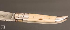  Couteau  "  Laguiole custom" de Jacques Jobin - Mammouth / Titane et damas