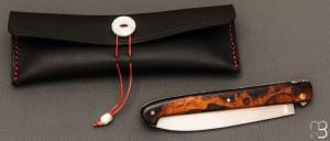    Couteau  "  Laguiole droit 13 cm " fait main par Jérôme Latreille - Ironwood et 14c28N