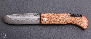  Couteau de poche Le Bugiste Bouleau Cran Forcé avec Tire-bouchon de Frédéric Maschio
