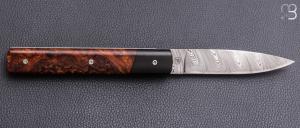   Couteau " Le Français "  par Atelier Perceval - Ebène du Gabon/Bois de fer et lame damas