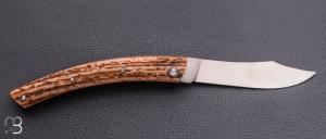   Couteau Le Thiers 11CM par Cognet -  Bois de cerf et 14c28N