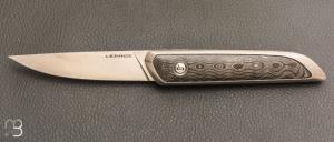   Couteau " Le Galeriste Titane LPO " button-lock par Lepage Knives - Fatcarbon Unititanium