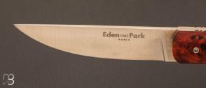     Couteau " Légendary " série numérotée manche en loupe de peuplier rouge - Collaboration entre Eden Park et Ovalie