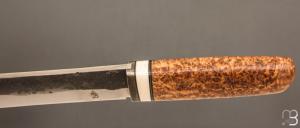 Couteau " Leuku " fixe par Michel Blum - Loupe d'amboine